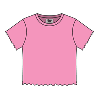 Ribbed Baby Tee with Lettuce Edge