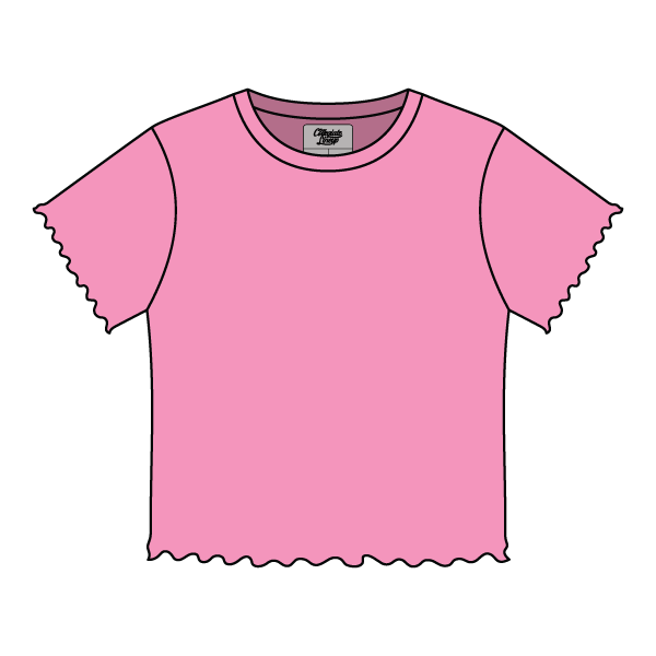 Ribbed Baby Tee with Lettuce Edge