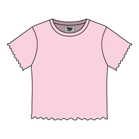 Ribbed Baby Tee with Lettuce Edge