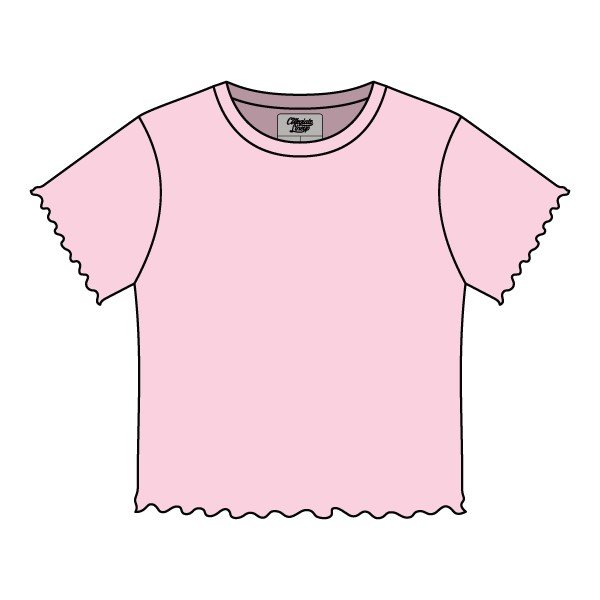 Ribbed Baby Tee with Lettuce Edge