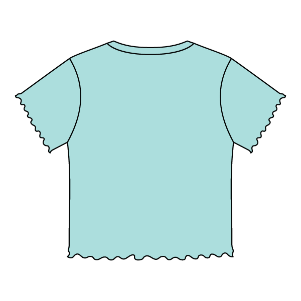 Ribbed Baby Tee with Lettuce Edge