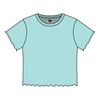 Ribbed Baby Tee with Lettuce Edge