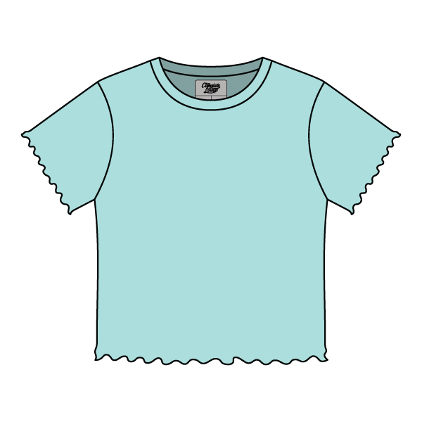 Ribbed Baby Tee with Lettuce Edge