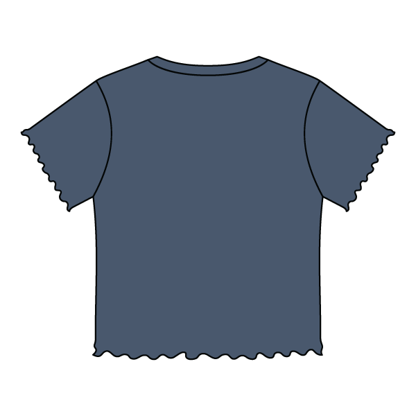 Ribbed Baby Tee with Lettuce Edge