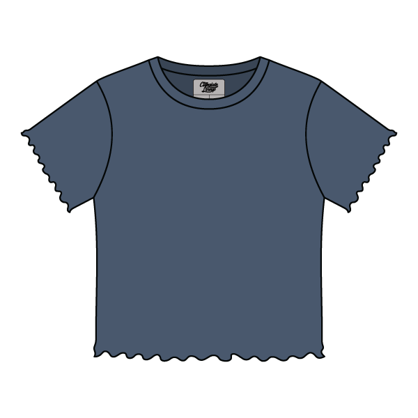 Ribbed Baby Tee with Lettuce Edge