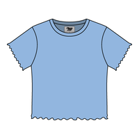 Ribbed Baby Tee with Lettuce Edge