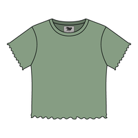 Ribbed Baby Tee with Lettuce Edge