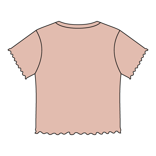 Ribbed Baby Tee with Lettuce Edge