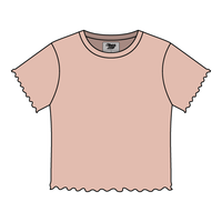 Ribbed Baby Tee with Lettuce Edge