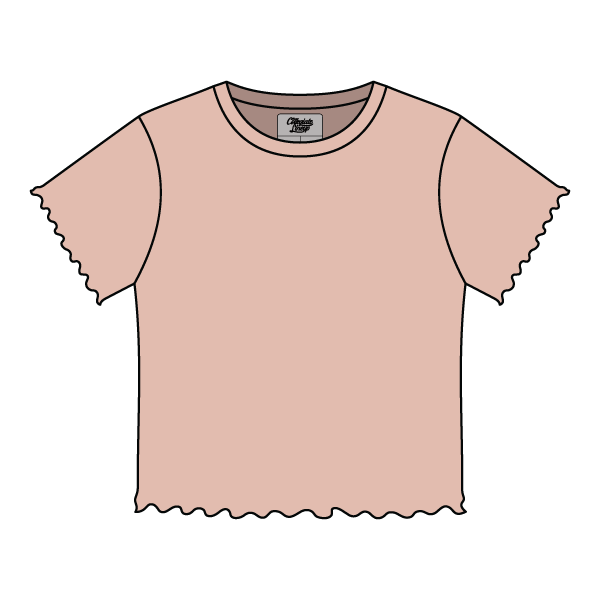 Ribbed Baby Tee with Lettuce Edge