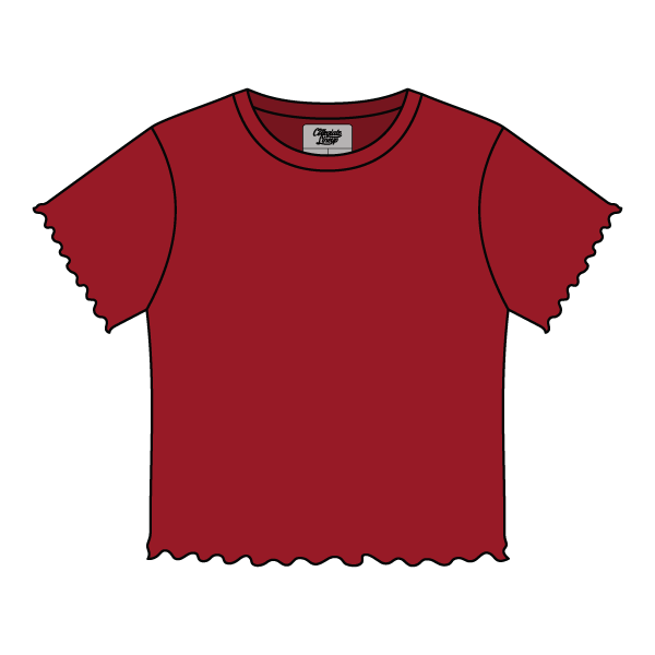 Ribbed Baby Tee with Lettuce Edge