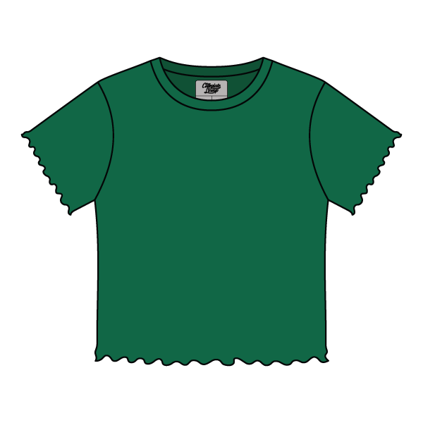 Ribbed Baby Tee with Lettuce Edge