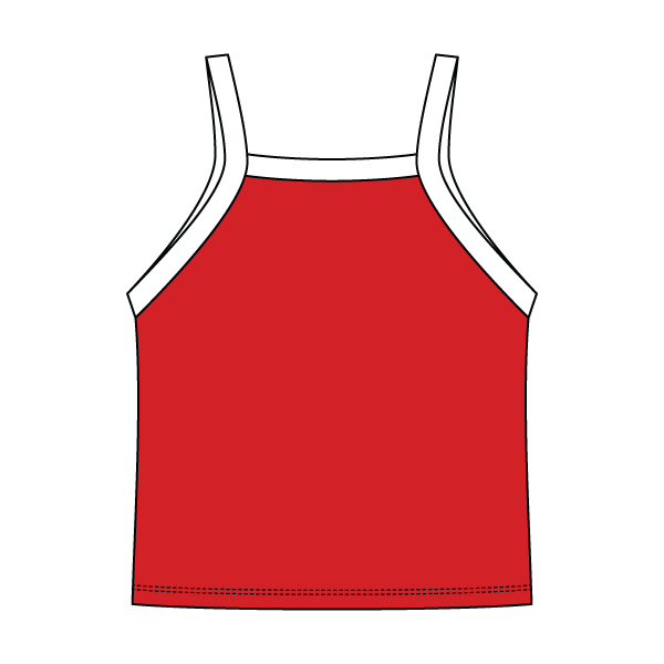 Square High Neck Rib Spaghetti Tank