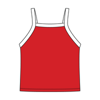 Square High Neck Rib Spaghetti Tank