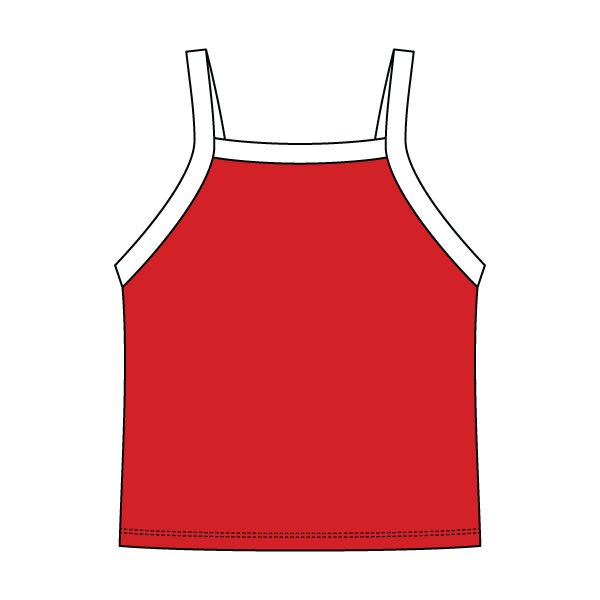 Square High Neck Rib Spaghetti Tank