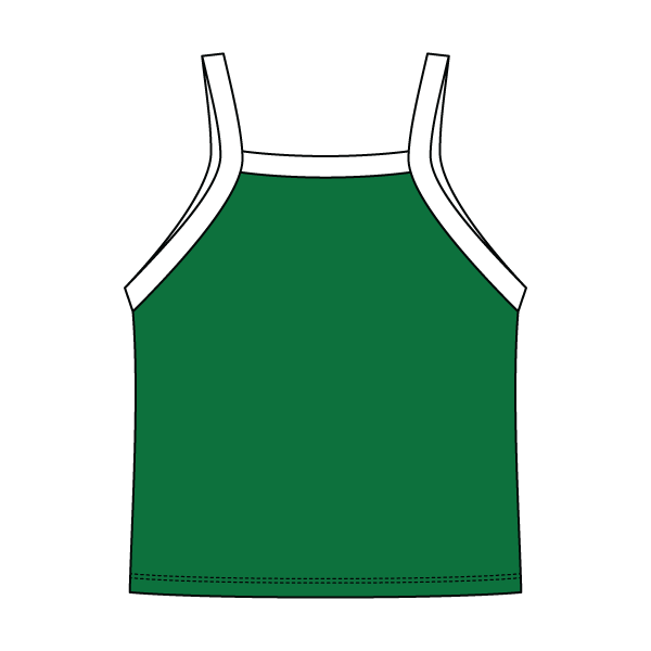 Square High Neck Rib Spaghetti Tank