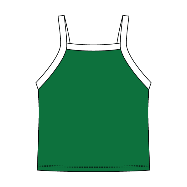 Square High Neck Rib Spaghetti Tank