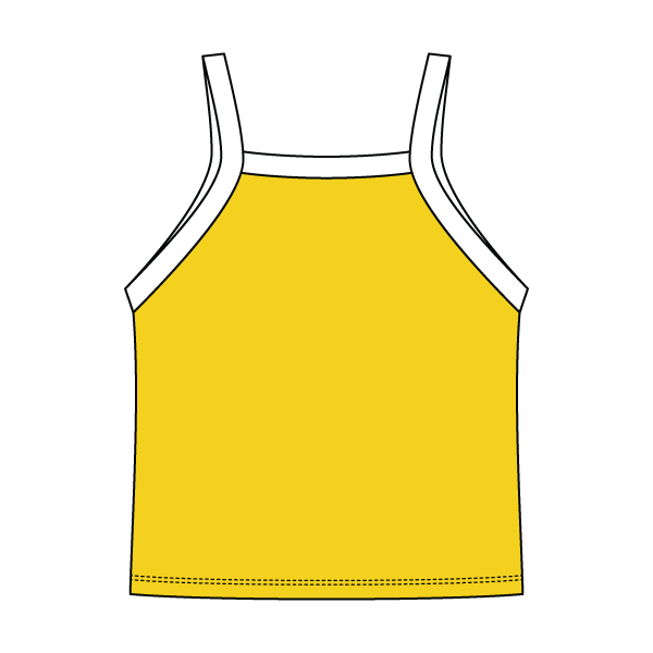 Square High Neck Rib Spaghetti Tank
