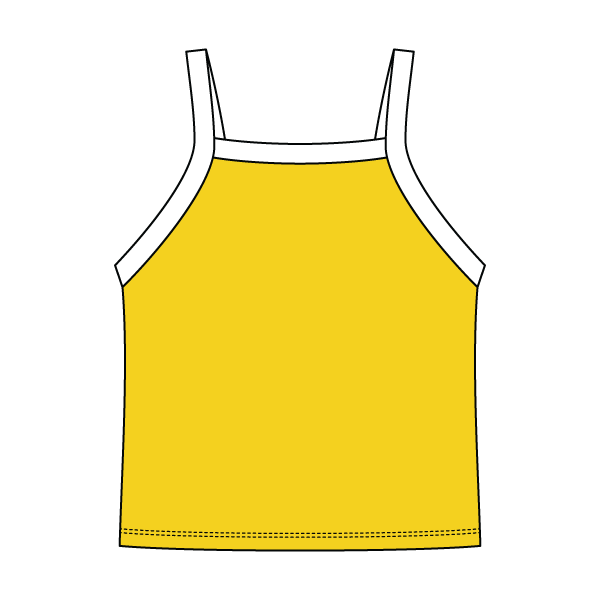 Square High Neck Rib Spaghetti Tank