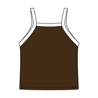 Square High Neck Rib Spaghetti Tank
