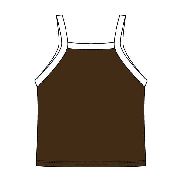 Square High Neck Rib Spaghetti Tank