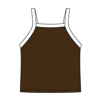 Square High Neck Rib Spaghetti Tank