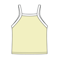 Square High Neck Rib Spaghetti Tank