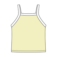 Square High Neck Rib Spaghetti Tank