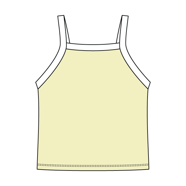 Square High Neck Rib Spaghetti Tank