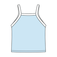 Square High Neck Rib Spaghetti Tank