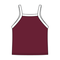 Square High Neck Rib Spaghetti Tank