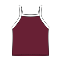 Square High Neck Rib Spaghetti Tank