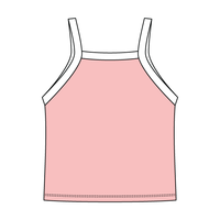 Square High Neck Rib Spaghetti Tank