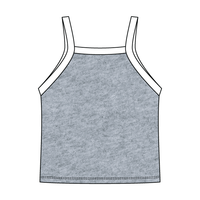 Square High Neck Rib Spaghetti Tank