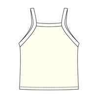 Square High Neck Rib Spaghetti Tank