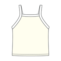 Square High Neck Rib Spaghetti Tank