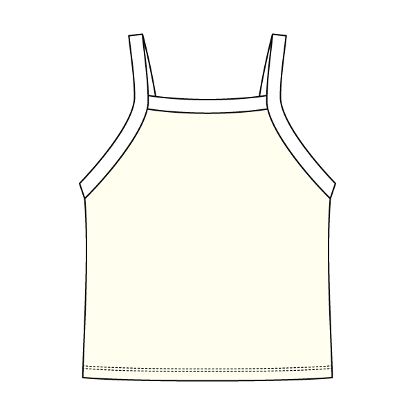 Square High Neck Rib Spaghetti Tank