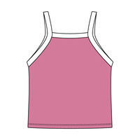 Square High Neck Rib Spaghetti Tank