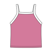 Square High Neck Rib Spaghetti Tank