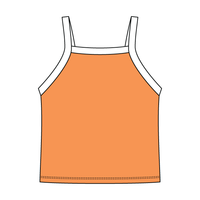 Square High Neck Rib Spaghetti Tank