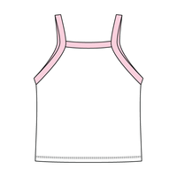 Square High Neck Rib Spaghetti Tank
