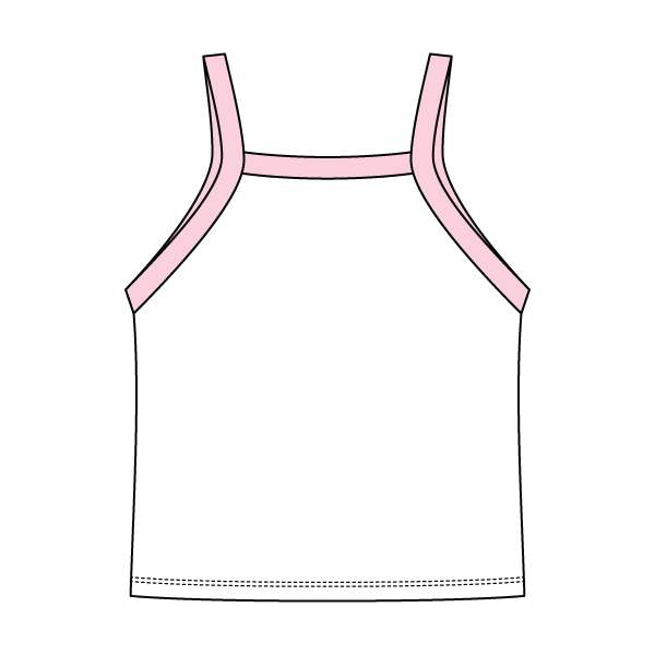 Square High Neck Rib Spaghetti Tank