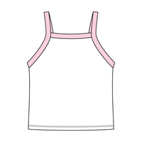 Square High Neck Rib Spaghetti Tank