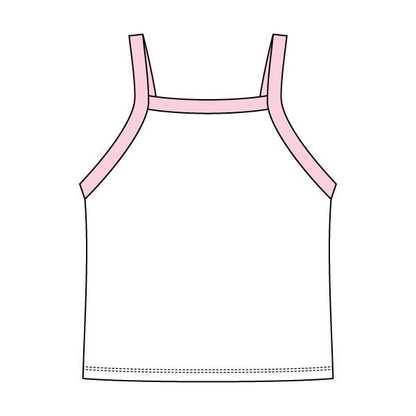Square High Neck Rib Spaghetti Tank