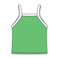 Square High Neck Rib Spaghetti Tank