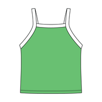 Square High Neck Rib Spaghetti Tank