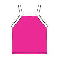 Square High Neck Rib Spaghetti Tank