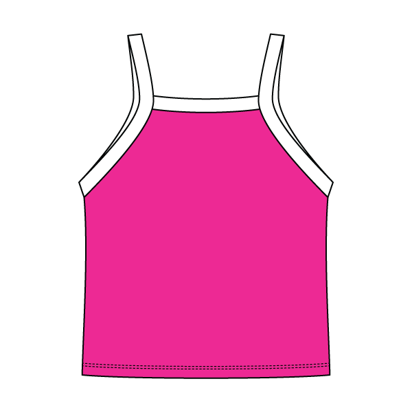 Square High Neck Rib Spaghetti Tank