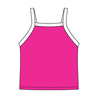 Square High Neck Rib Spaghetti Tank