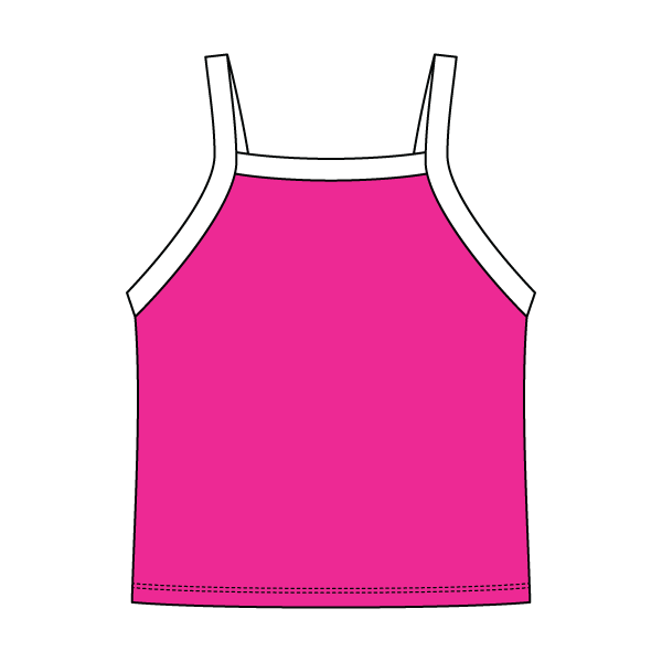 Square High Neck Rib Spaghetti Tank